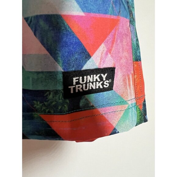 Funky Trunks ocean beach all-over print swim trunks shorty shorts sz S(32) - Picture 2 of 11